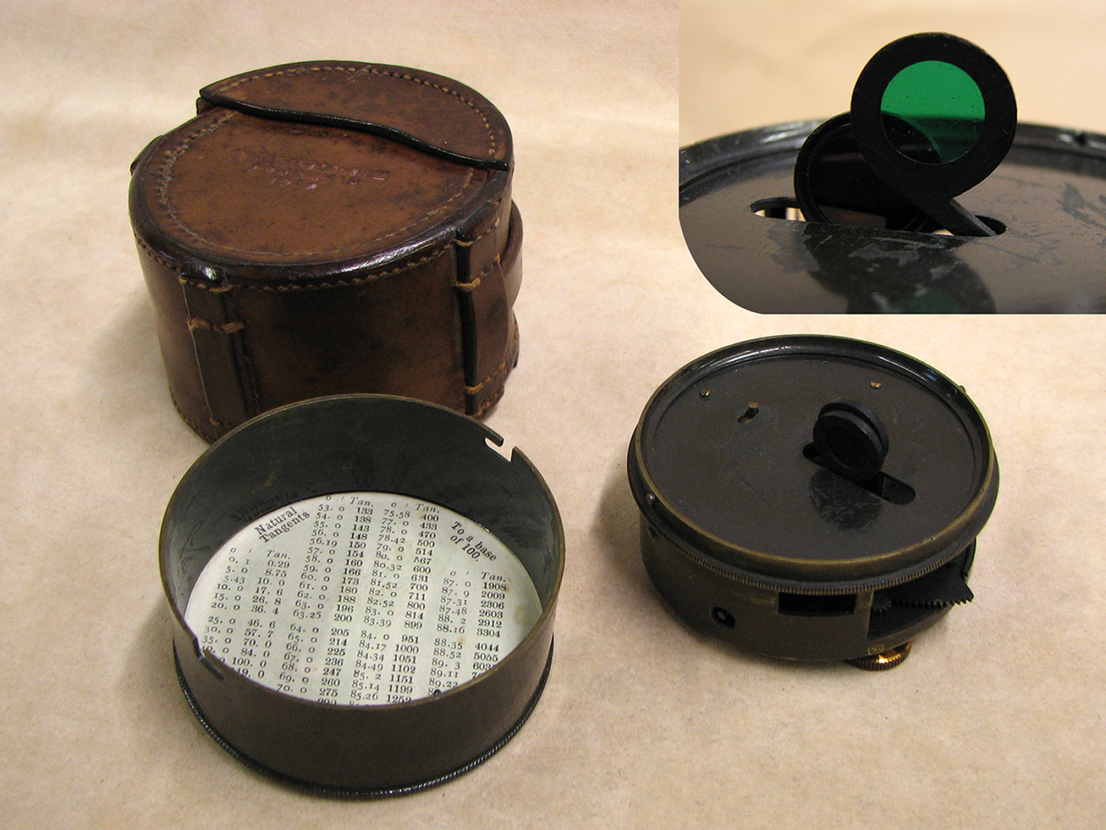 Genuine post WW1 Stanley London pocket sextant in leather case